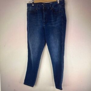 SEVEN 7 Women High Rise Skinny Fit Blue Jeans Detailed Pockets Size 14